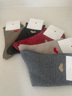 Chaussettes à paillettes - détail coeur