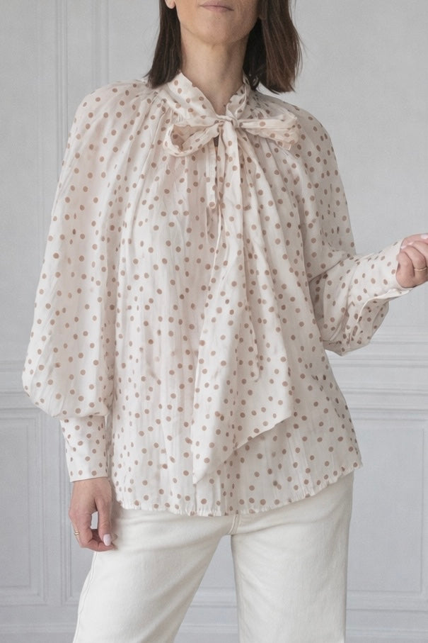 CHEMISE A POIS TWENTY BEIGE