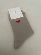 Chaussettes à paillettes - détail coeur